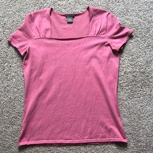 Ann Taylor Petite Square Neck pink top